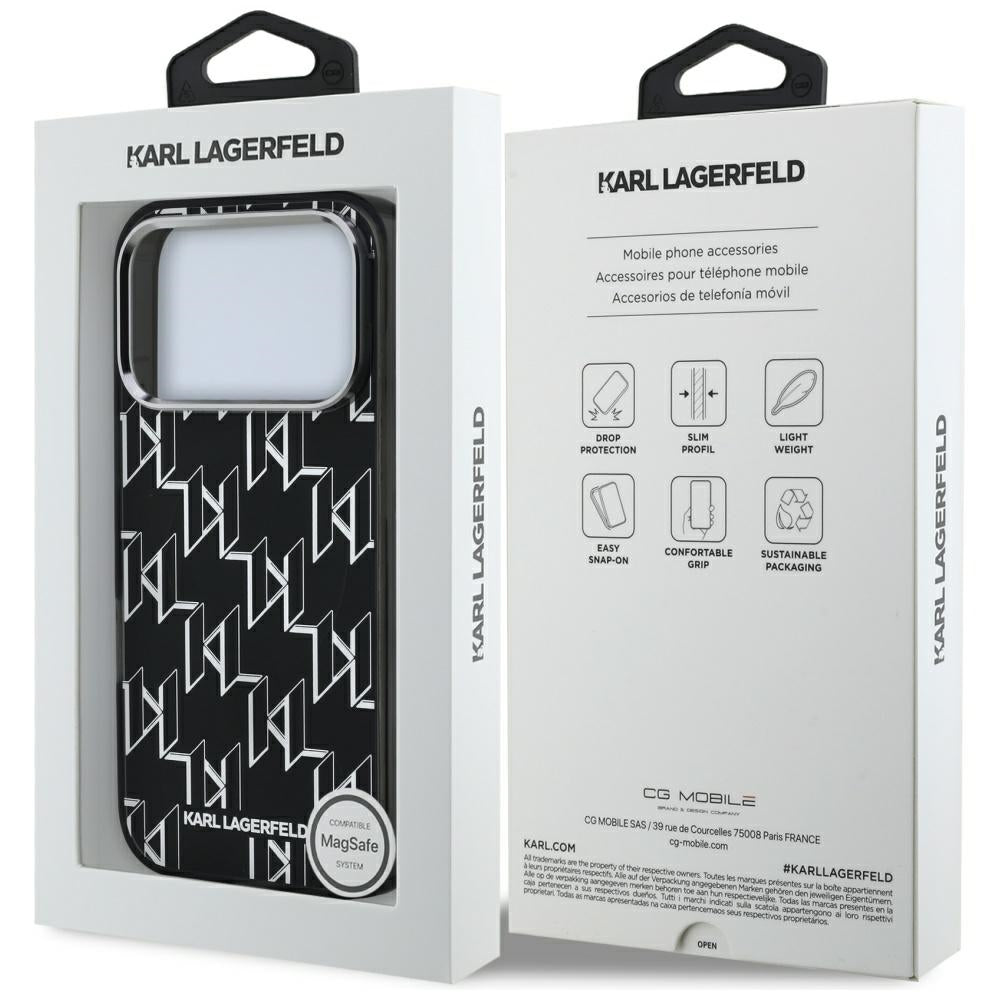 Karl Lagerfeld IML KL Monogram MagSafe Dėklas skirtas iPhone 17 Pro - Juoda -- iPhone 17 Pro
