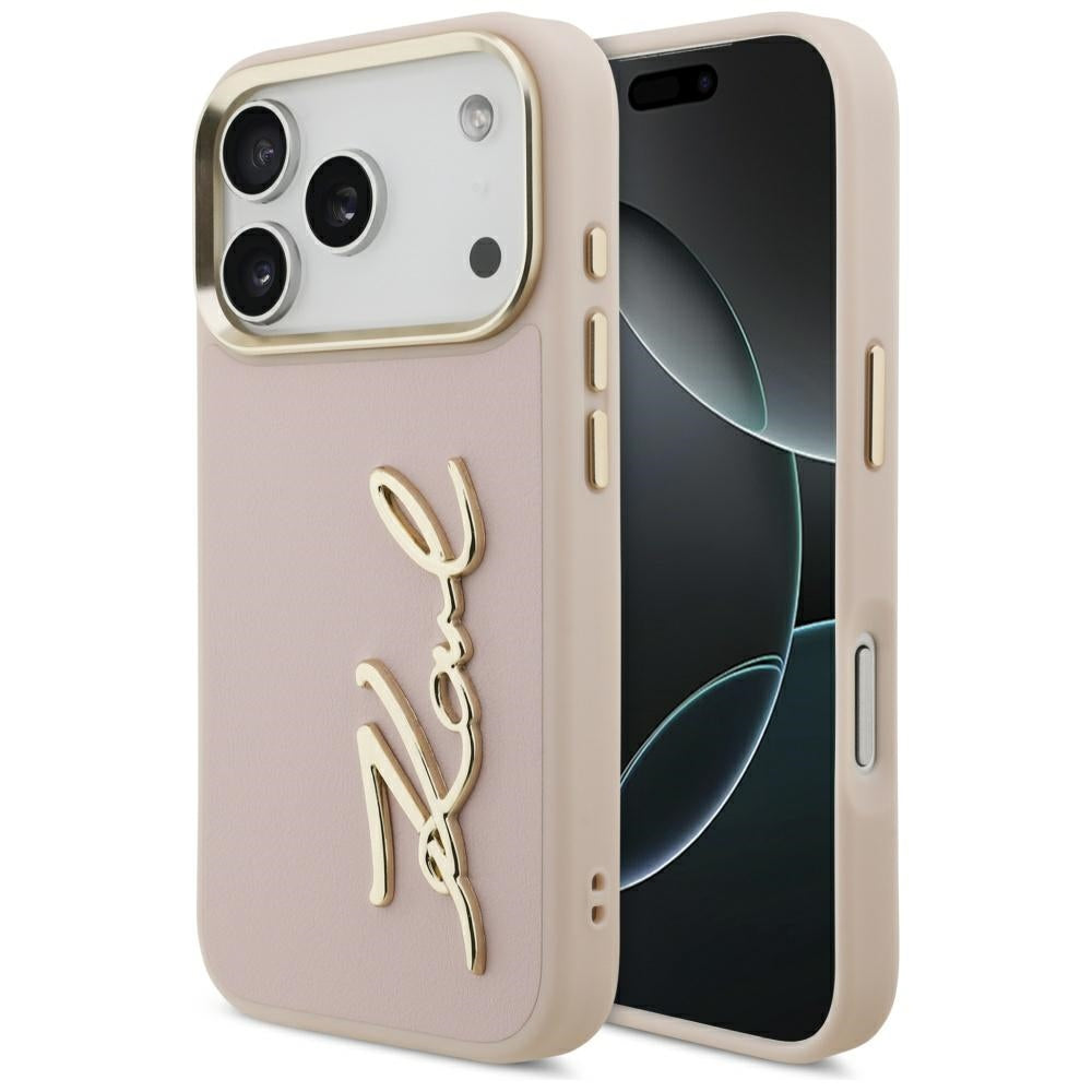 Karl Lagerfeld Karl Script Logo iPhone 17 Pro Dėklas - Rožinė -- iPhone 17 Pro