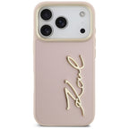 Karl Lagerfeld Karl Script Logo iPhone 17 Pro Dėklas - Rožinė -- iPhone 17 Pro