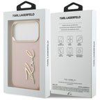 Karl Lagerfeld Karl Script Logo iPhone 17 Pro Dėklas - Rožinė -- iPhone 17 Pro