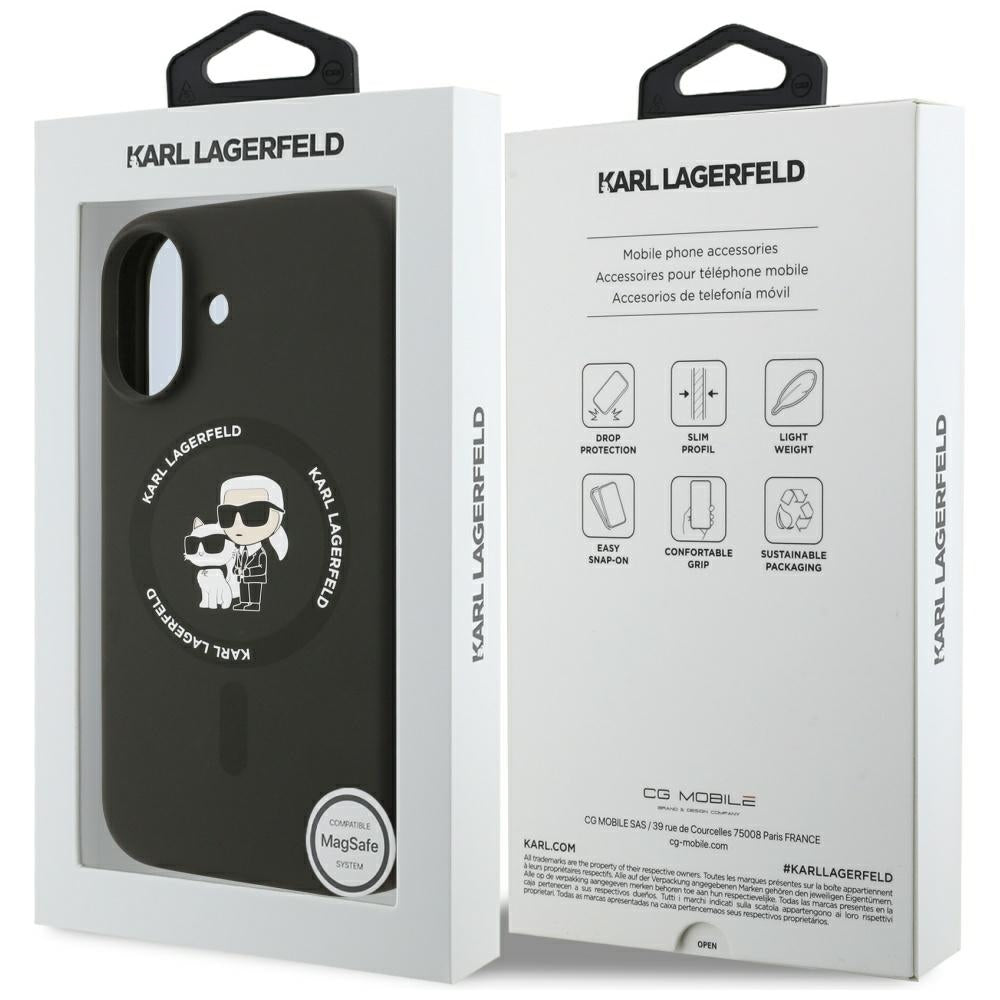 Karl Lagerfeld MagSafe dėklas iPhone 17 – juodas