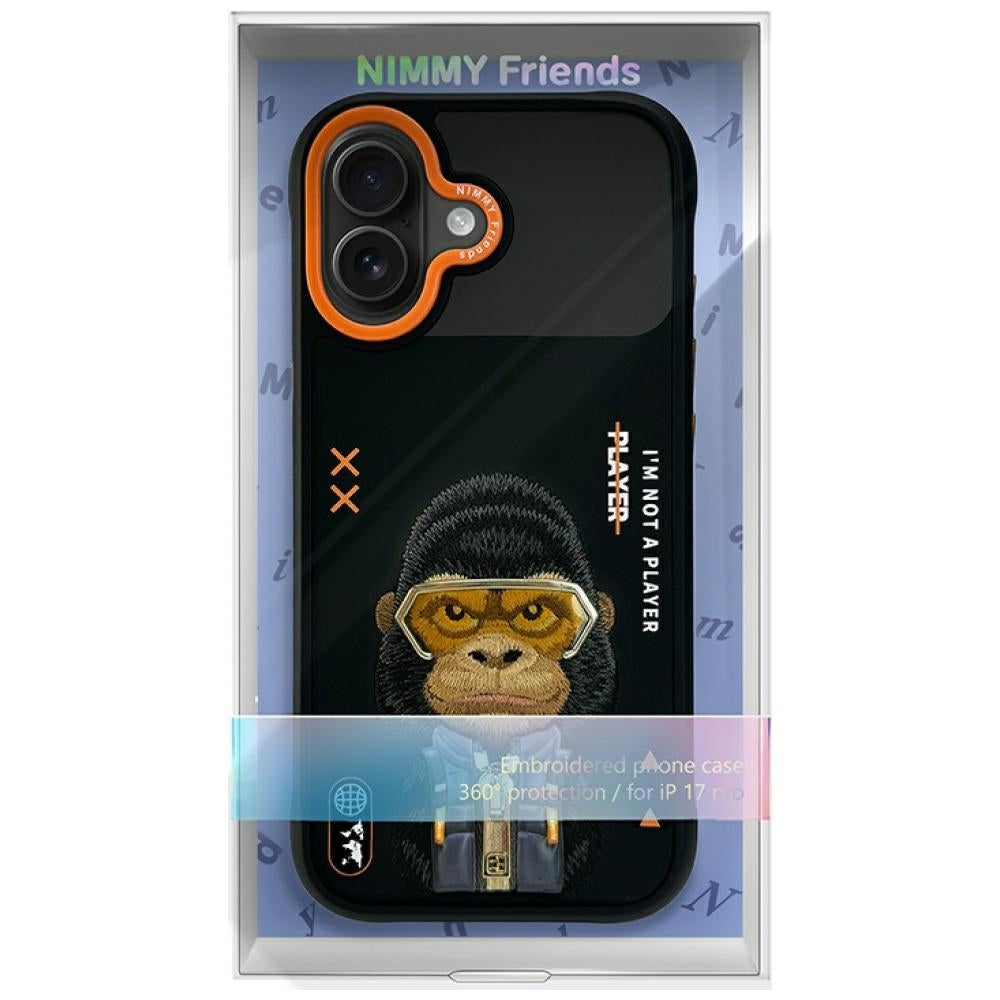 Nimmy Cool&Cute 2.0 Gorilla dėklas iPhone 17 – juodas