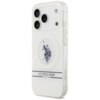 U.S. Polo MagSafe dėklas iPhone 17 Pro – baltas