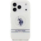 U.S. Polo MagSafe dėklas iPhone 17 Pro – baltas