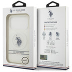 U.S. Polo MagSafe dėklas iPhone 17 Pro – baltas