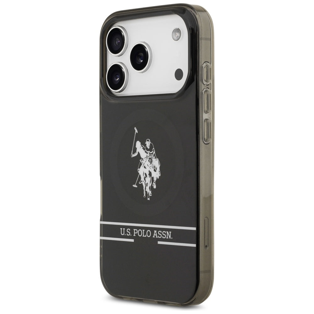 U.S. Polo Assn. MagSafe dėklas iPhone 17 Pro – juodas