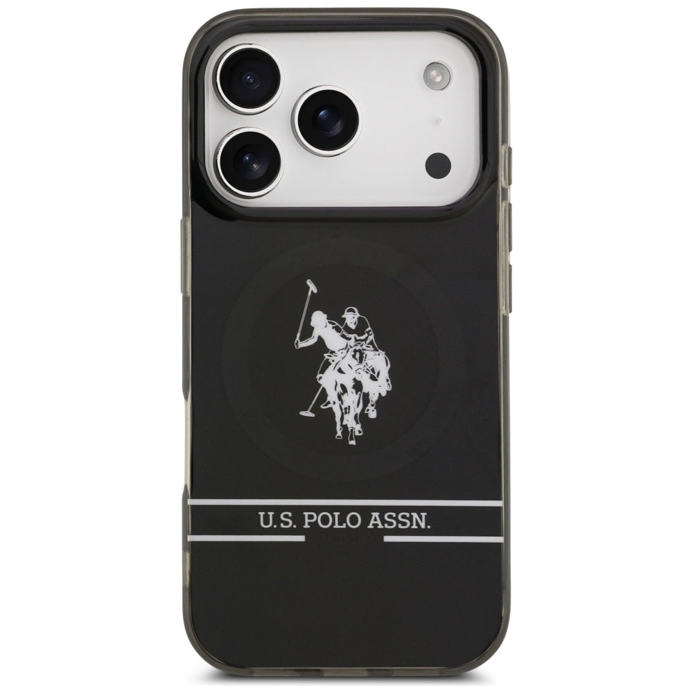 U.S. Polo Assn. MagSafe dėklas iPhone 17 Pro – juodas