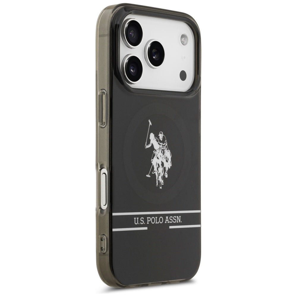 U.S. Polo Assn. MagSafe dėklas iPhone 17 Pro – juodas