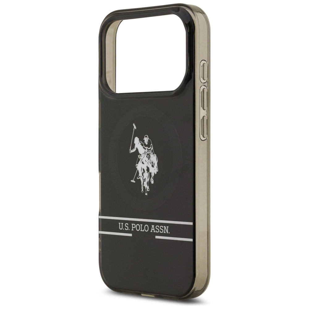 U.S. Polo Assn. MagSafe dėklas iPhone 17 Pro – juodas