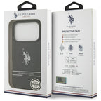 U.S. Polo Assn. MagSafe dėklas iPhone 17 Pro – juodas