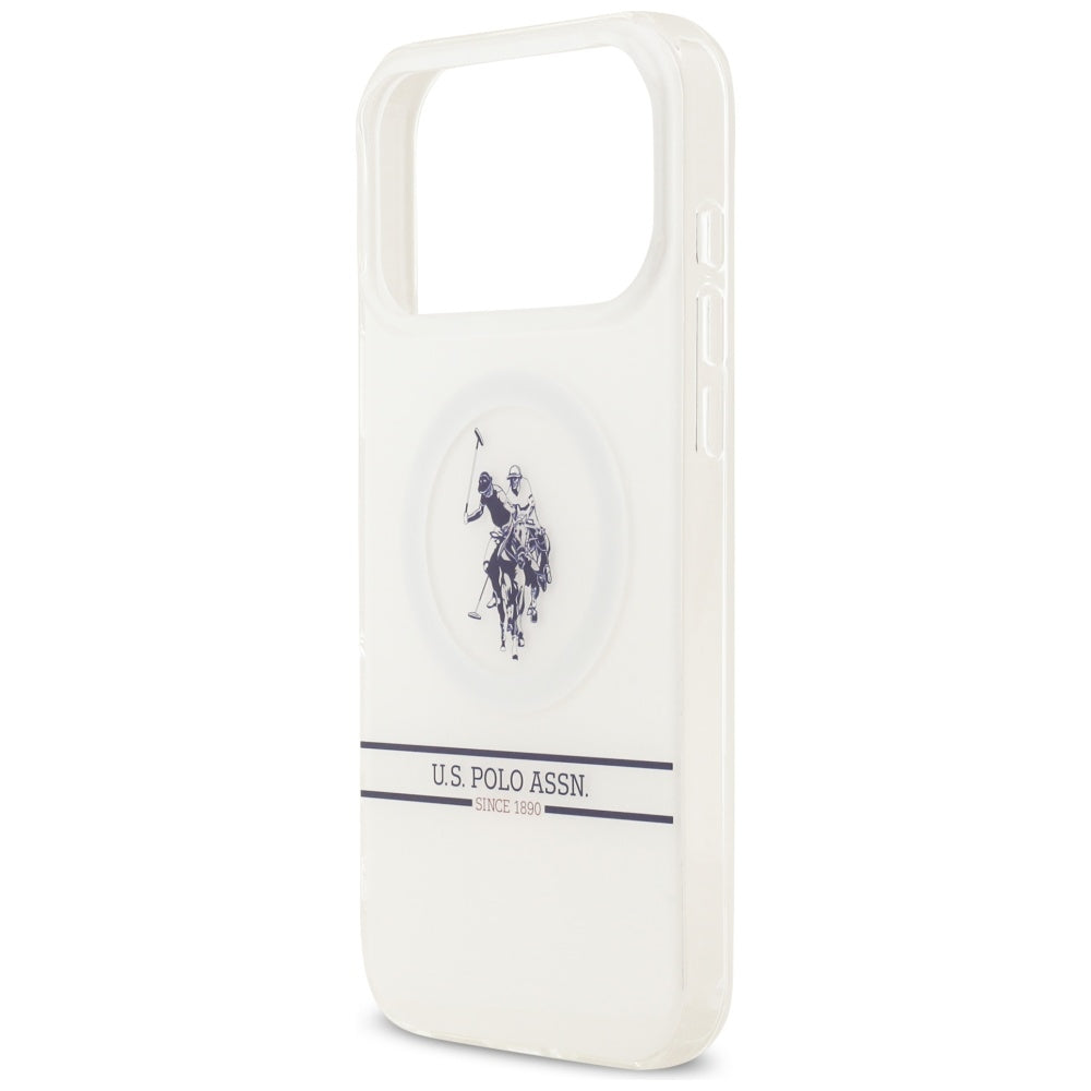 U.S. Polo Assn. MagSafe dėklas iPhone 17 Pro Max – baltas