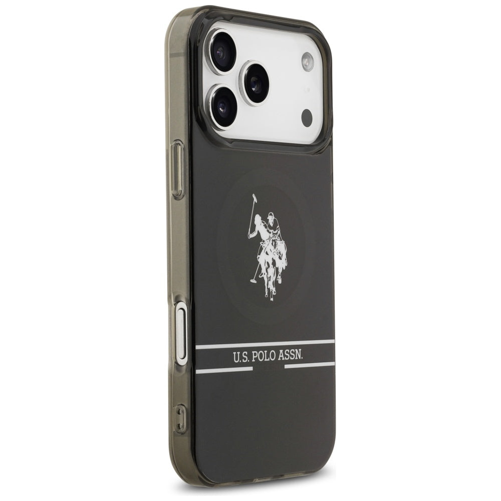 U.S. Polo MagSafe dėklas iPhone 17 Pro Max – juodas