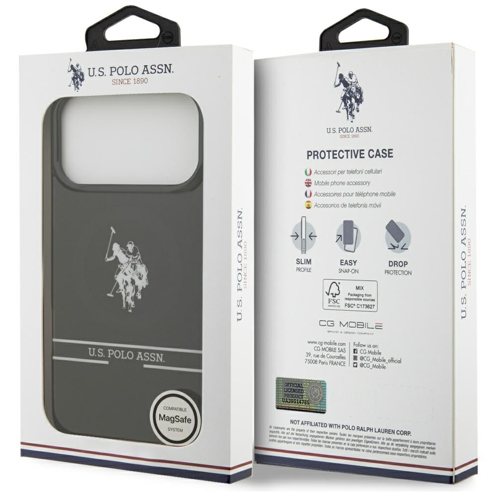 U.S. Polo MagSafe dėklas iPhone 17 Pro Max – juodas