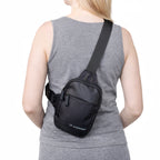 Wozinsky WMS-W1 Unisex Mini Pečių Krepšys Neperlaidus Vandeniui su Dviem Dalimis Telefonui - Juodas -- Bicycle Bags