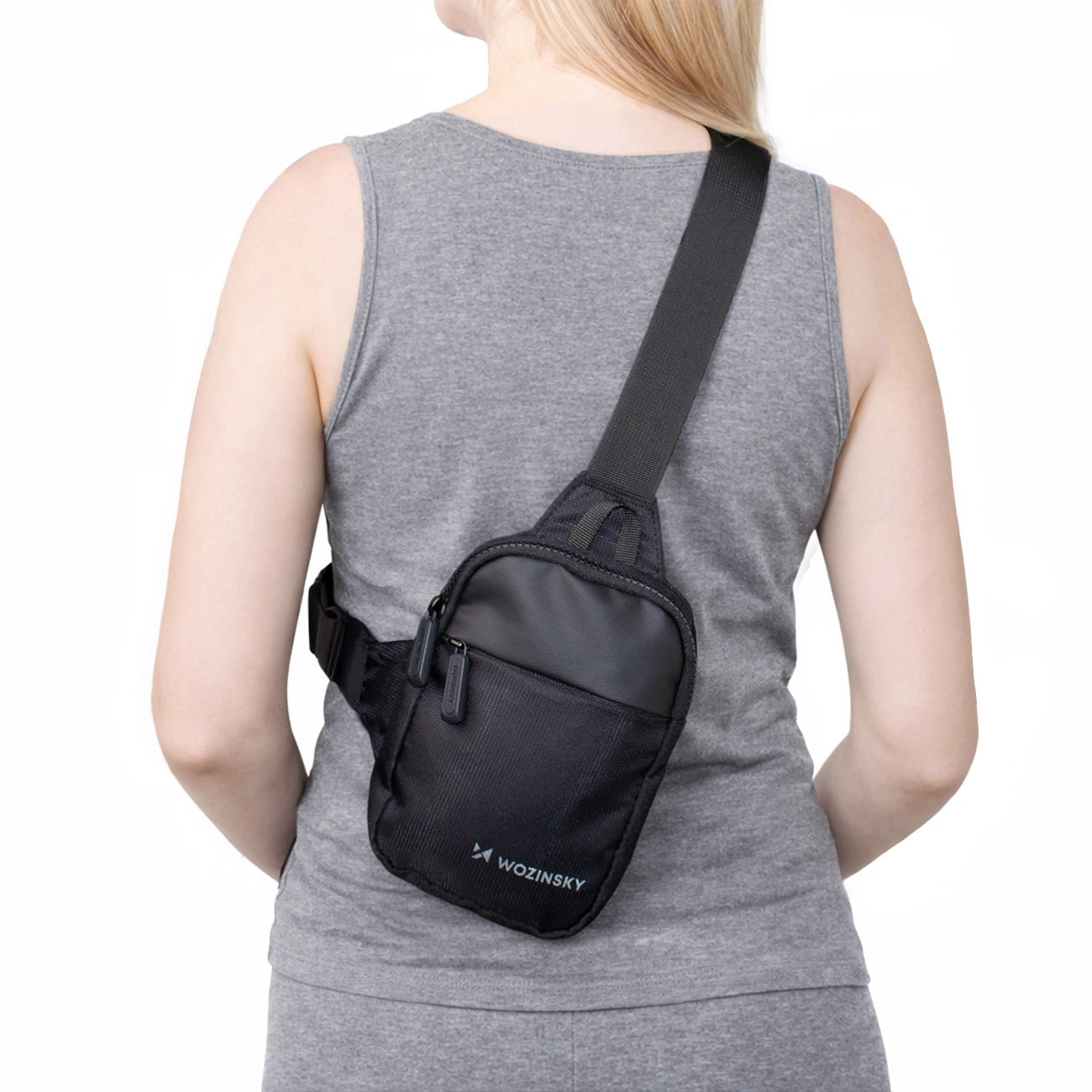 Wozinsky WMS-W1 Unisex Mini Pečių Krepšys Neperlaidus Vandeniui su Dviem Dalimis Telefonui - Juodas -- Bicycle Bags