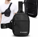 Wozinsky WMS-W1 Unisex Mini Pečių Krepšys Neperlaidus Vandeniui su Dviem Dalimis Telefonui - Juodas -- Bicycle Bags