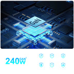 Wozinsky 240W GaN QC3 įkrovimo stotelė – juoda