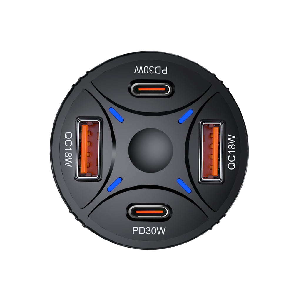 Wozinsky WLS-04 60W automobilinis įkroviklis 2xUSB-C 2xUSB-A - juodas