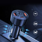 Wozinsky WLS-04 60W automobilinis įkroviklis 2xUSB-C 2xUSB-A - juodas