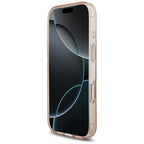 Guess IML Flowers Electro Pearl Strap MagSafe dėklas iPhone 17 Pro – Rožinis -- iPhone 17 Pro