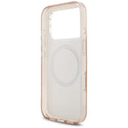 Guess IML Flowers Electro Pearl Strap MagSafe dėklas iPhone 17 Pro – Rožinis -- iPhone 17 Pro