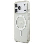 Guess IML Glitter Pearl Strap MagSafe dėklas skirtas iPhone 17 Pro - skaidrus -- iPhone 17 Pro