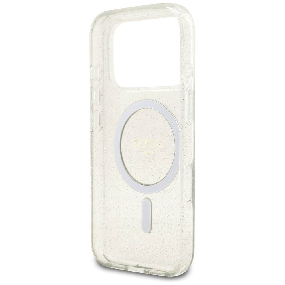 Guess IML Glitter Pearl Strap MagSafe dėklas skirtas iPhone 17 Pro - skaidrus -- iPhone 17 Pro
