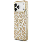 Guess Leopard Glitter MagSafe dėklas skirtas iPhone 17 Pro Max - rudas -- iPhone 17 Pro Max