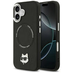 Karl Lagerfeld Choupette Pin MagSafe dėklas telefonui iPhone 17 - juodas -- iPhone 17