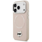 Karl Lagerfeld Choupette Pin MagSafe dėklas telefonui iPhone 17 Pro - rožinis -- iPhone 17 Pro