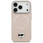 Karl Lagerfeld Choupette Pin MagSafe dėklas telefonui iPhone 17 Pro - rožinis -- iPhone 17 Pro
