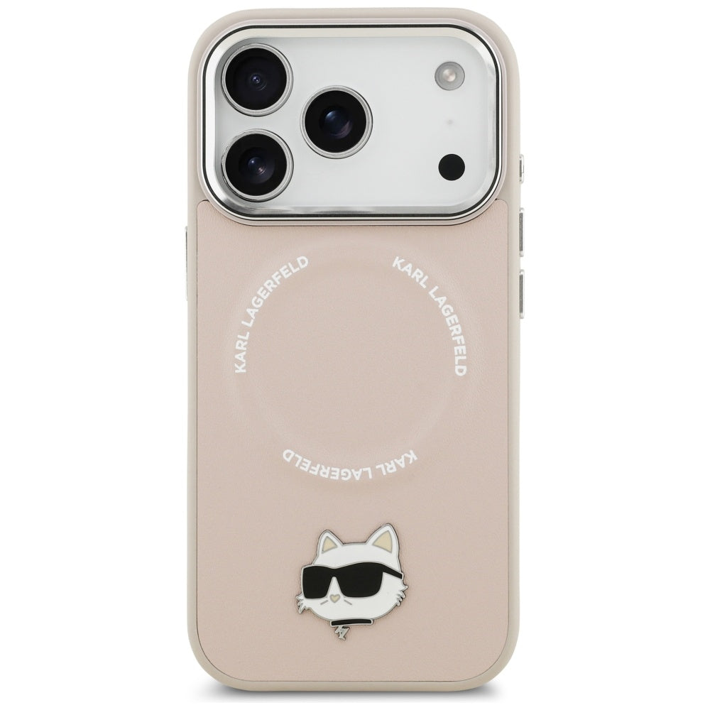 Karl Lagerfeld Choupette Pin MagSafe dėklas telefonui iPhone 17 Pro - rožinis -- iPhone 17 Pro
