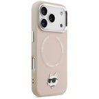 Karl Lagerfeld Choupette Pin MagSafe dėklas telefonui iPhone 17 Pro - rožinis -- iPhone 17 Pro