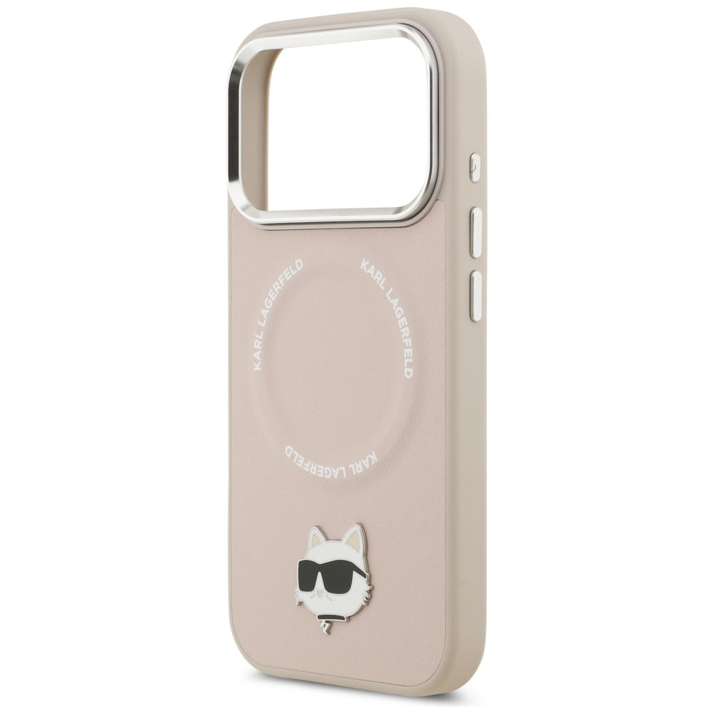 Karl Lagerfeld Choupette Pin MagSafe dėklas telefonui iPhone 17 Pro - rožinis -- iPhone 17 Pro