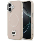 Karl Lagerfeld Choupette Pin MagSafe dėklas iPhone 17 - Pink