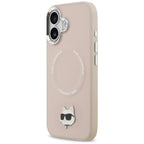 Karl Lagerfeld Choupette Pin MagSafe dėklas iPhone 17 - Pink