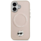 Karl Lagerfeld Choupette Pin MagSafe dėklas iPhone 17 - Pink