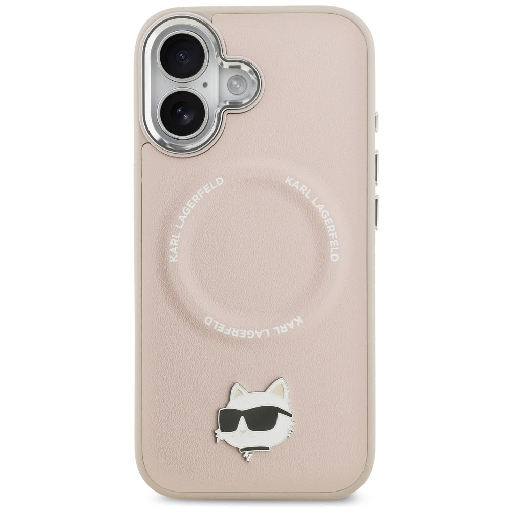 Karl Lagerfeld Choupette Pin MagSafe dėklas iPhone 17 - Pink
