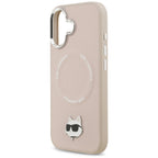 Karl Lagerfeld Choupette Pin MagSafe dėklas iPhone 17 - Pink