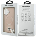 Karl Lagerfeld Choupette Pin MagSafe dėklas iPhone 17 - Pink