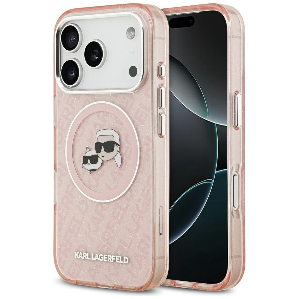 Karl Lagerfeld MagSafe dėklas iPhone 17 Pro – rožinis