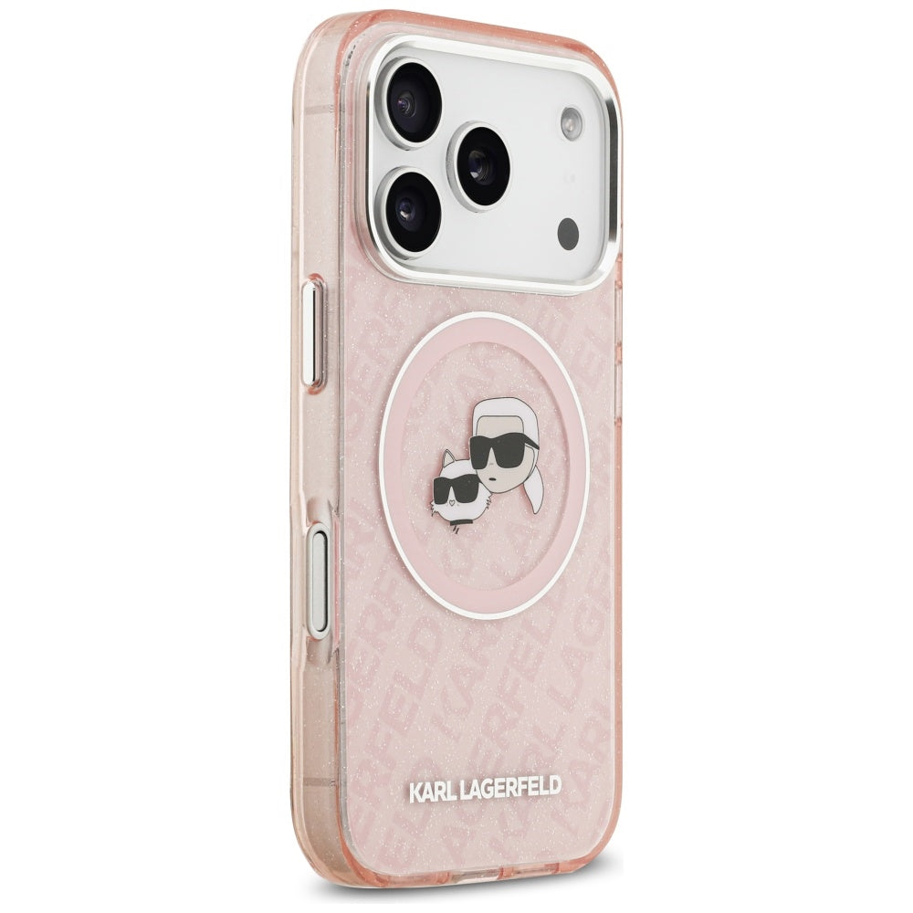 Karl Lagerfeld MagSafe dėklas iPhone 17 Pro – rožinis