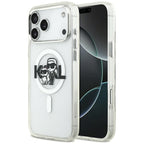 Karl Lagerfeld IML Glitter Karl & Choupette Sketch Logo MagSafe Dėklas skirtas iPhone 17 Pro Max - Skaidrus -- iPhone 17...