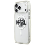 Karl Lagerfeld IML Glitter Karl & Choupette Sketch Logo MagSafe Dėklas skirtas iPhone 17 Pro Max - Skaidrus -- iPhone 17...
