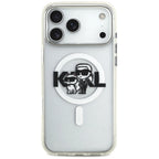 Karl Lagerfeld IML Glitter Karl & Choupette Sketch Logo MagSafe Dėklas skirtas iPhone 17 Pro Max - Skaidrus -- iPhone 17...