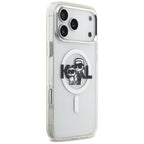Karl Lagerfeld IML Glitter Karl & Choupette Sketch Logo MagSafe Dėklas skirtas iPhone 17 Pro Max - Skaidrus -- iPhone 17...