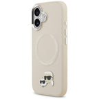 Dėklas Karl Lagerfeld Karl & Choupette Pins MagSafe, skirtas iPhone 17 - Smėlio spalvos -- iPhone 17