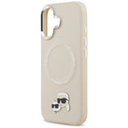 Dėklas Karl Lagerfeld Karl & Choupette Pins MagSafe, skirtas iPhone 17 - Smėlio spalvos -- iPhone 17