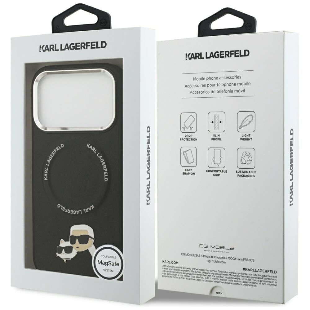 Karl Lagerfeld MagSafe dėklas iPhone 17 Pro Max – juodas