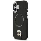 Karl Lagerfeld Karl Pin MagSafe dėklas skirtas iPhone 17 - juodas -- iPhone 17